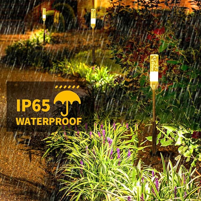 3 Pack Extension Path Lamps Landscape Path Lights, Connect 24 Lamps on One Adapter, IP65 Waterproof LED Path Lights for Lighting Up Your Garden, Pathway, Walkway (Warm White)