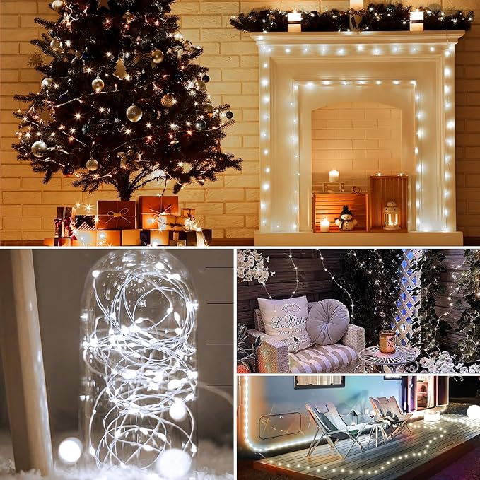 16ft Christmas LED String Lights, Waterproof Timer Lights
