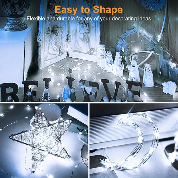 16-Pack 7ft Christmas LED String Lights, Waterproof Timer Lights