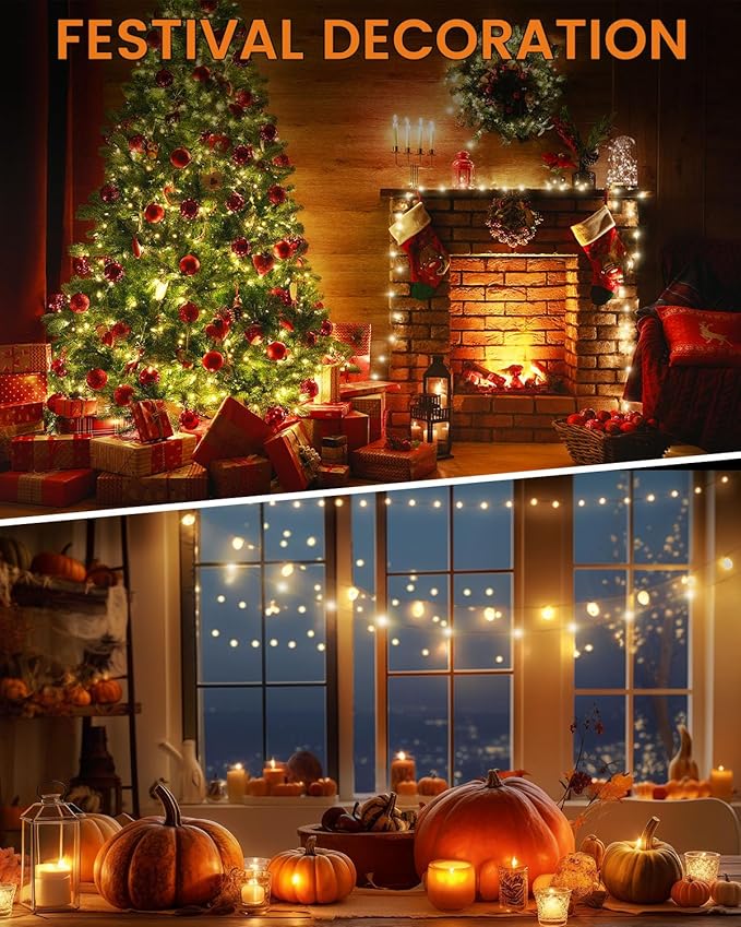Camping String Lights, Retractable 32.8ft RGB Flash Lamp, Rechargeable LED Fairy Lights Outdoor Waterproof, Portable Hanging Lantern for Outside Tent Patio Awning Garden RV Essentials