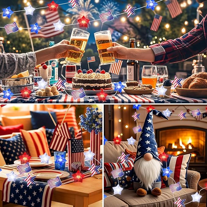 White Backyard String Lights, 16ft Weatherproof LED