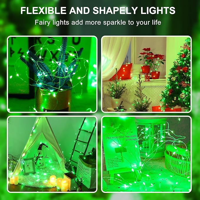 50 LED Christmas Twinkle Lights, 16ft Waterproof for Backyard