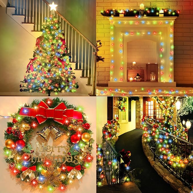 Camping String Lights, 4 in 1 Quick Storage Camping Essentials Gear 32.8FT Rechargeable Tent Lights with 6 Modes Hanging Waterproof LED Camp Lamp for Camping Hiking Patio Garden Festival-Warm White