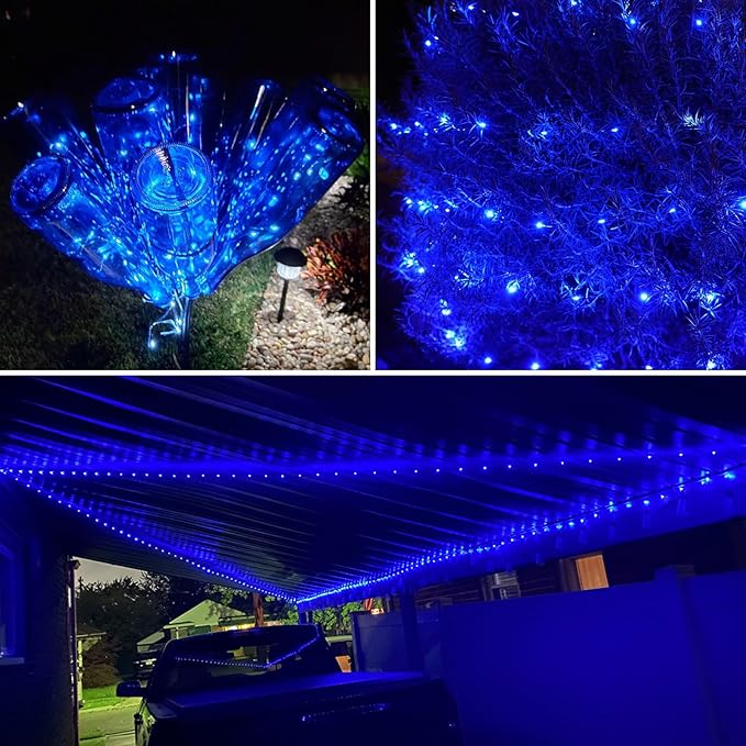 16ft Blue Outdoor Edison String Lights, Weatherproof