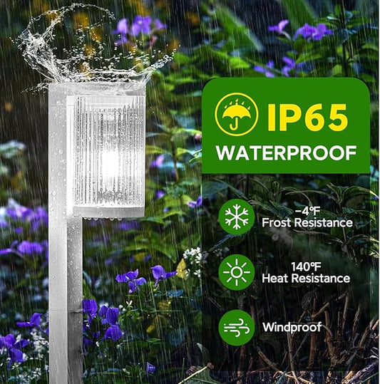 Solar Pathway Lights Outdoor, 6 Pack Upgraded Outdoor Solar Lights for Outside Super Bright Up to 12Hrs, IP65 Waterproof Solar Garden Lights for Yard Landscape Path Walkway Decor(Cool White)