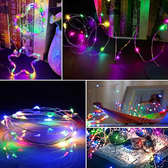 6-Pack Christmas String Lights, 7ft 20 LED Waterproof Twinkle Lights