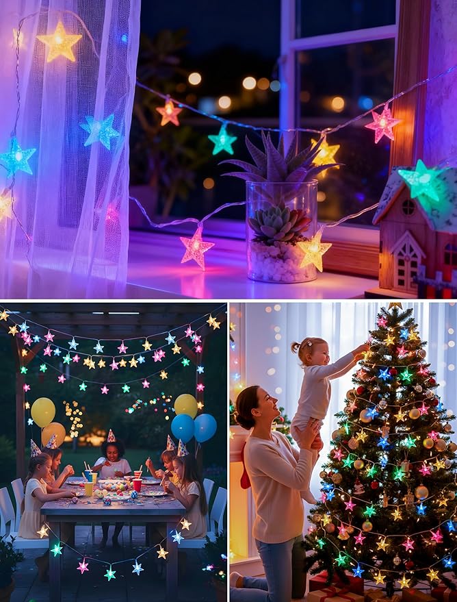 33ft Christmas LED String Lights, Waterproof Timer Lights