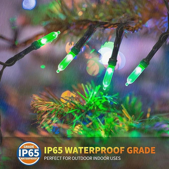 Tcamp 33ft 100LED Green Christmas Lights Battery Operated with Remote Memory Timer, 8 Modes Battery String Lights for Christmas Tree Wreath Bedroom Outdoor Indoor Decor