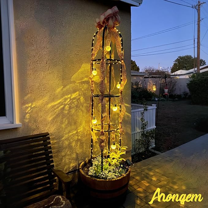 Solar Hanging Lanterns Outdoor: 12 Pack Cracked Glass Ball Lights with Hook - Waterproof Warm White Fairy Globe Lighting Yard Tree Ornaments - Gardening Gifts for Mom Grandma