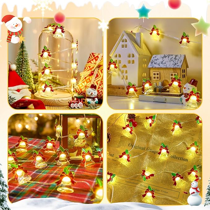 Christmas Patio String Lights, 10ft 30 LED Waterproof