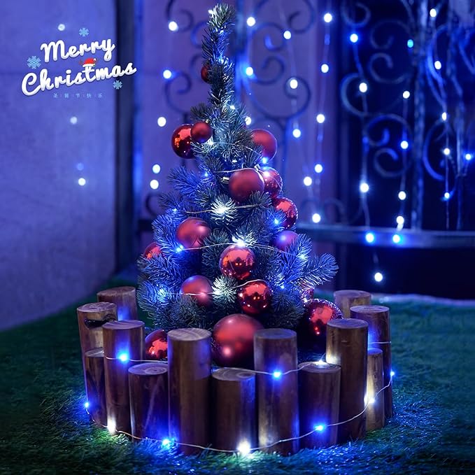4-Pack Christmas String Lights, 1ft 50 LED Waterproof Twinkle Lights