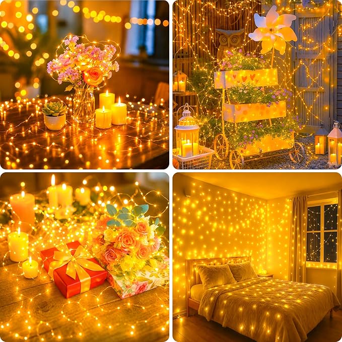 Christmas Yard String Lights 3-Pack, 33ft 100 LED Waterproof
