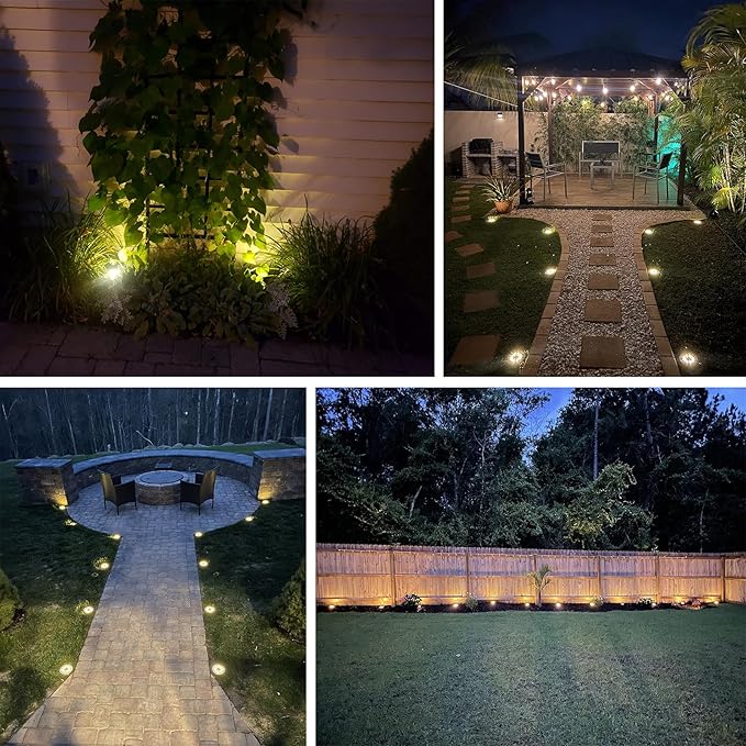 Solar Lights Outdoor,8 Pack Solar Garden Lights for Pathway,Yard,Deck,Lawn,Patio,Walkway,Driveway,Step(Warmwhite)