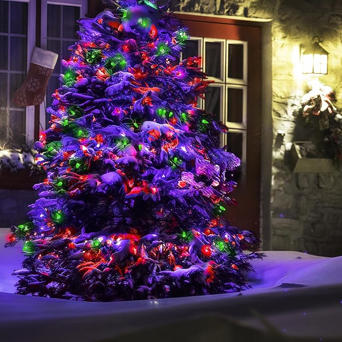 Christmas Porch String Lights, 34ft 100 LED Waterproof