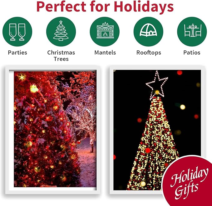 LAMPHOME 100 Count Red Clear Christmas Lights, Green Wire 20Ft Incandescent Holiday String Light Set for Indoor Outdoor Use Christmas Tree, Halloween, Valentine Wedding Lighting Decoration