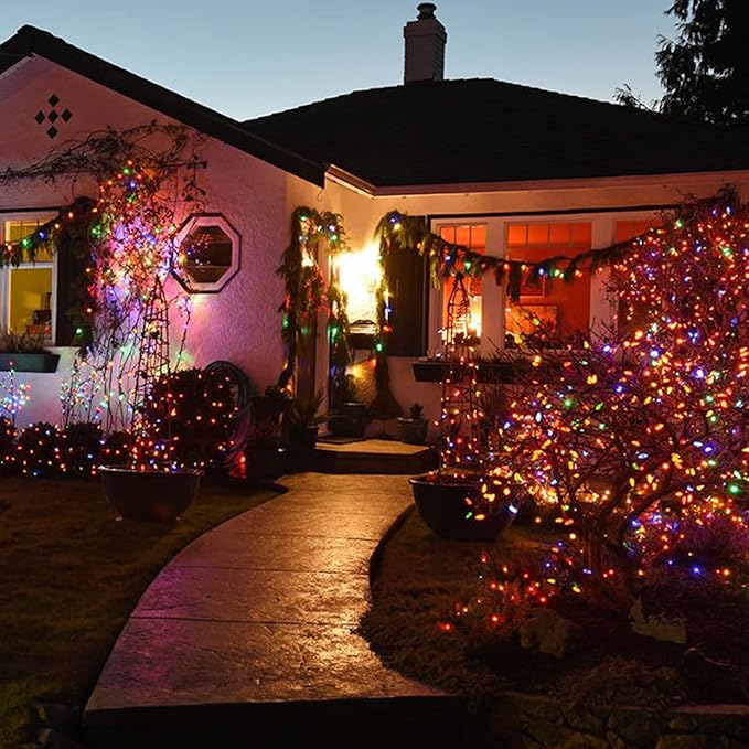Battery Operated Christmas Lights, 50 LED 16FT Battery Operated String Lights with 8 Modes, Christmas Decorations for Outdoor Indoor Wedding Party Home Decor, Multi-Colored
