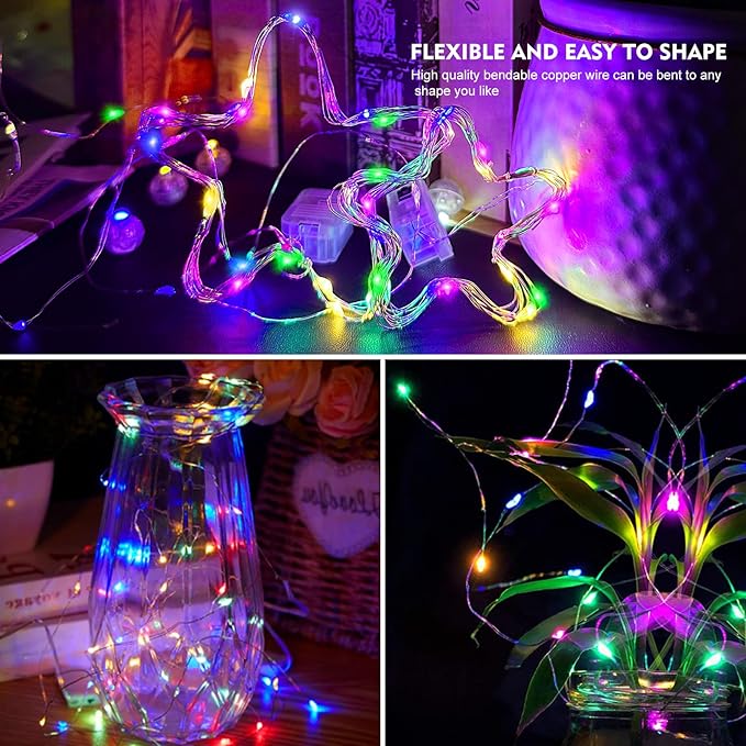 100-Pack Christmas LED String Lights, Waterproof Timer Lights