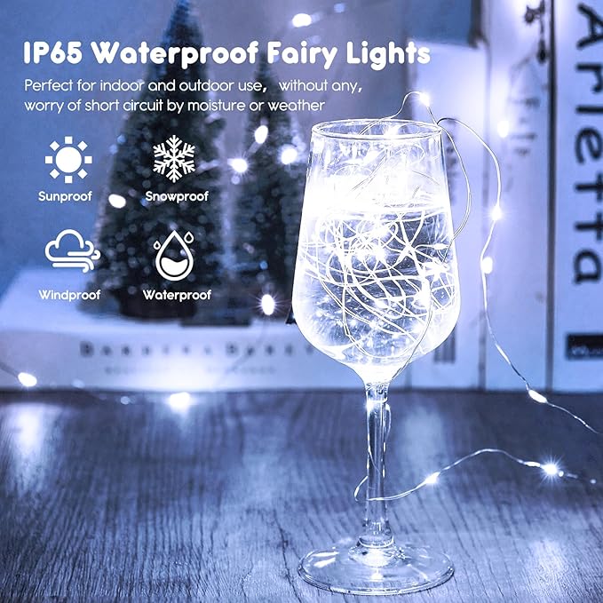 7ft White Outdoor Edison String Lights, Weatherproof