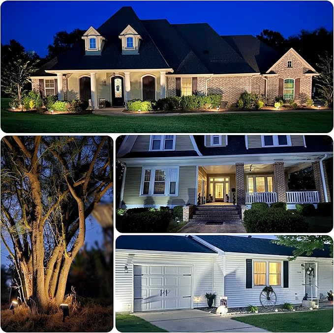 Solar Spot Lights Outdoor 63 LED 3 Lighting,Waterproof IP65 Modes Spotlights for Outside House Yard Garden Landscape Lights 6 Pack (Natural Light)