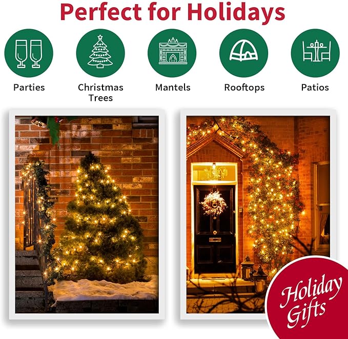 Christmas Patio String Lights, Waterproof