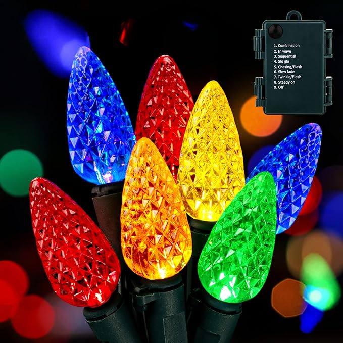 Christmas Fairy Lights 2-Pack, 20ft 6 LED Battery Twinkle Lights