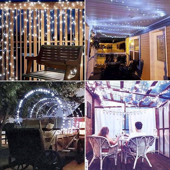 4-Pack 16ft Christmas LED String Lights, Waterproof Timer Lights