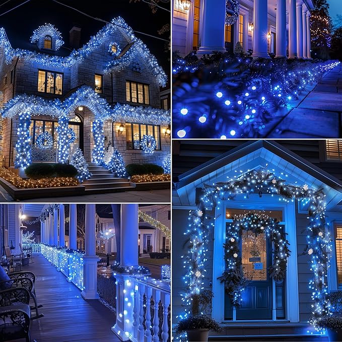 Christmas Backyard String Lights 2-Pack, 50 LED Waterproof
