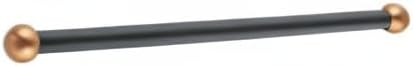 Ciata Lamp Post Cross Arm Handle Replacement, Weather Resistant Steel Cross Arm Ladder Rest with Removable Decorative Spheres for Outdoor Lamp Post and Poles, Wet Location use, Black/Brass Finish