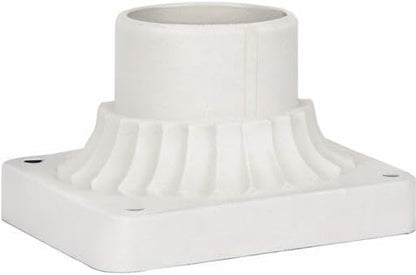 LIT-PaTH Outdoor Post Light Mounting Base, Pier Mount Base with White Finish, 2-Pack