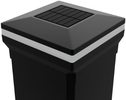 4.5" x 4.5" Composite Solar Deck Post Cap Light for a Trex Transcend Post (Black)