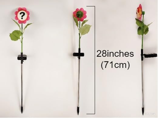 Customizable 4 Pack Bobble Face Wind Spinners Sunflower Fairy Light Pinwheels Solar Light Outdoor - Garden Decor, Waterproof Auto-On/Off Pathway, Lawn, Yard Stake Light Windmill