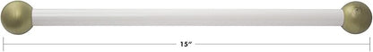 Solus SCA-335WH-4PK 15" Aluminum Cross Arm Ladder Rest for Outdoor Lamp Posts and Poles, Easy to Mount, Maintenance Free and Weather Resistant, White Bar with Gold Caps, Pack of 4
