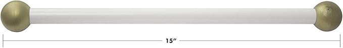 Solus SCA-335WH-2PK 15" Aluminum Cross Arm Ladder Rest for Outdoor Lamp Posts and Poles, Easy to Mount, Maintenance Free and Weather Resistant, White Bar with Gold Caps, Pack of 2