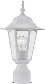 Outdoor Post Lighting Fixture, White Weatherproof Post Light