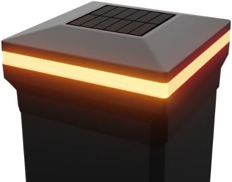 4.5" x 4.5" Composite Solar Deck Post Cap Light for a Trex Transcend Post (Black)