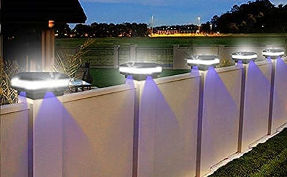 Sumaote Solar Post Cap Light, Outdoor Waterproof LED Solar Post Light Fits 4x4 5x5 6x6 Wooden Posts Fence Lights Platform Garden Patio Deck 6000K White Lighting, Black Shell, 1 Pack