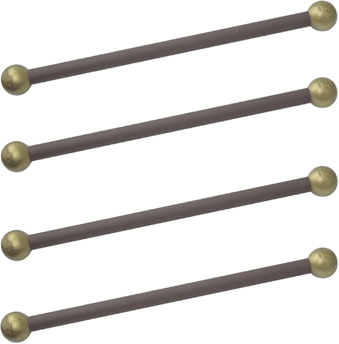 Solus SCA-335BZ-4PK 15" Aluminum Cross Arm Ladder Rest for Outdoor Lamp Posts and Poles, Easy to Mount, Maintenance Free and Weather Resistant, Bronze Bar with Gold Caps, Pack of 4