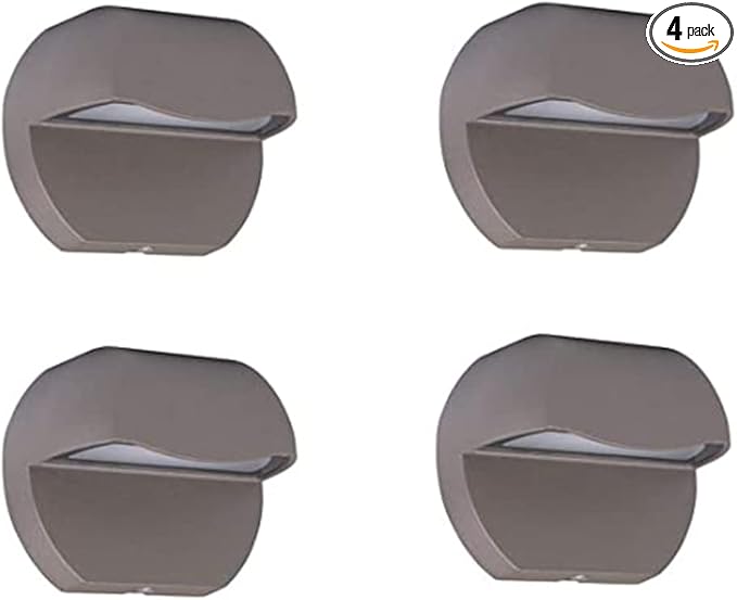 Outdoor Deck Lights LED Landscape Lighting Low Voltage 12V AC/DC Cast Aluminum Patio Post Step Lights Fence Retaining Wall Mounting Light Warm White Textured Bronze Finish Pack of 4