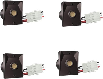 Solus Dusk-to-Dawn Sensor with Ezee Change Plug – Outdoor Photocell Sensor for 3" Lamp Posts – Auto On/Off – UL Listed – 120V – 5 Year Warranty, (Bronze, Pack of 4)