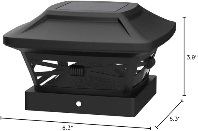 Davinci Lighting Renaissance Solar Outdoor Post Cap Lights - Includes Bases for 4x4 5x5 6x6 Posts - Bright LED Light - Slate Black (12 Pack)