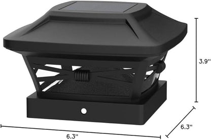 Davinci Lighting Renaissance Solar Outdoor Post Cap Lights - Includes Bases for 4x4 5x5 6x6 Posts - Bright LED Light - Slate Black (12 Pack)