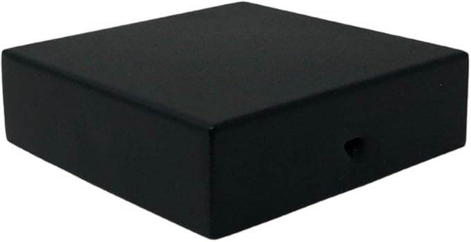 Nuvo Iron Eazy Cap™ Flat Pyramid Post Cap - Galvanized Powder Coated Steel, Black, 3.5" x 3.5"