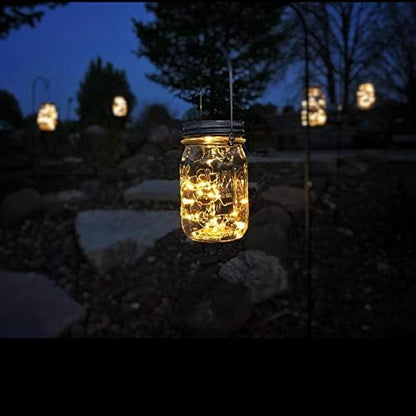 Mason Jar Solar Lantern Lights, 8 Pack 30 LED Bulbs Fairy Star Firefly Solar Lids Jar Lights,8 Hangers Included(No Jars),for Outdoor Home Garden Patio Christmas Halloween Decor Light