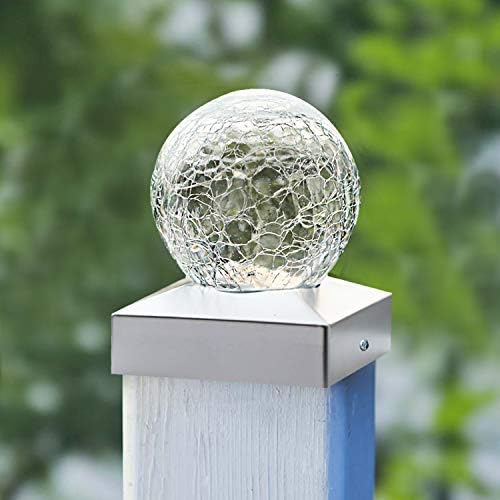 SUNNYPARK 2PK Solar Post Cap Lights -Waterproof Outdoor Cap Lights for Deck, Fence, Patio, LED Garden Decorative Lights for Wooden or Vinyl Posts - Warm White
