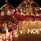 4-Pack 80ft Christmas LED String Lights, Waterproof Timer Lights
