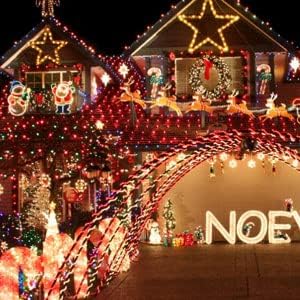 4-Pack 80ft Christmas LED String Lights, Waterproof Timer Lights