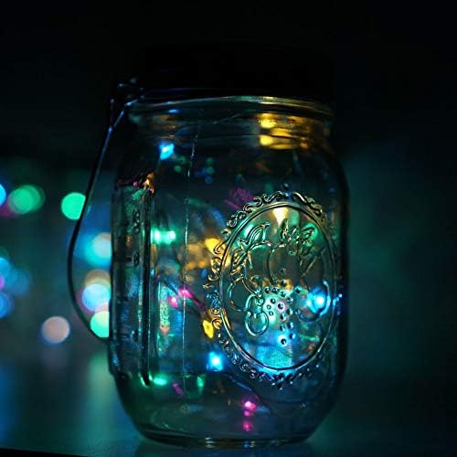 30LED Solar Mason Jar Lights, 8 Pack Jar Lid String Lights (No Jars), Waterproof Fairy Firefly Light for Garden, Patio, Outdoor, Yard, Lawn Decor(Multicolor)