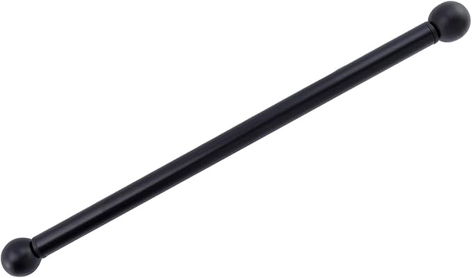 Geesatis 1Pcs Lamp Post Cross Arm Ladder Rest,Cross Arm Replacement for Outdoor Lamp Posts Pole Light,Small Bronze Ball Cross arm Handle Replacement,Black Bar with Black Caps