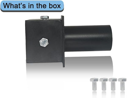 Tenon Adaptor for 3 Inch Square Pole, Metal 3.5" Square Slip Fitter Adapter with 2 3/8 Round Adaptor for Parking Lot Light, Outdoor Mount Bracket, Street Lights