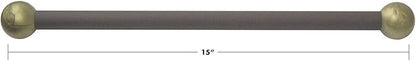 Solus SCA-335BZ-2PK 15" Aluminum Cross Arm Ladder Rest for Outdoor Lamp Posts and Poles, Easy to Mount, Maintenance Free and Weather Resistant, Bronze Bar with Gold Caps, Pack of 2